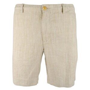 Tommy Bahama Men's Small Stone Khaki Harbor Herringbone 10" Linen Blend Shorts